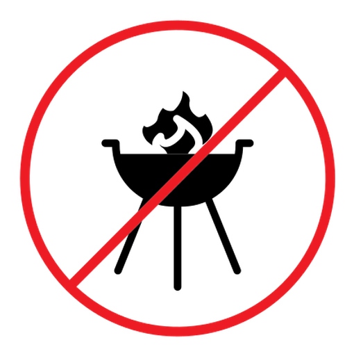 No barbecue with fire sign color filled icon