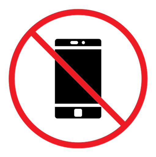 No cell phone sign color filled icon