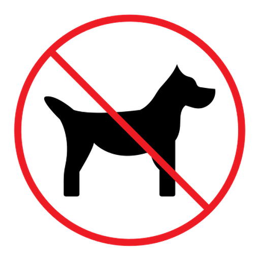 No dogs allowed sign color filled icon