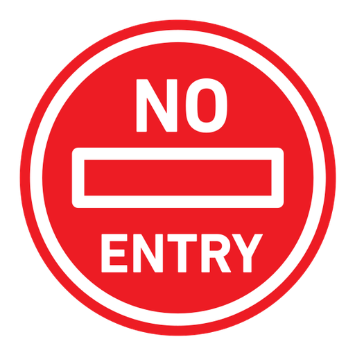 No entry road sign color filled icon