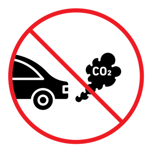No exhaust gases sign color filled icon