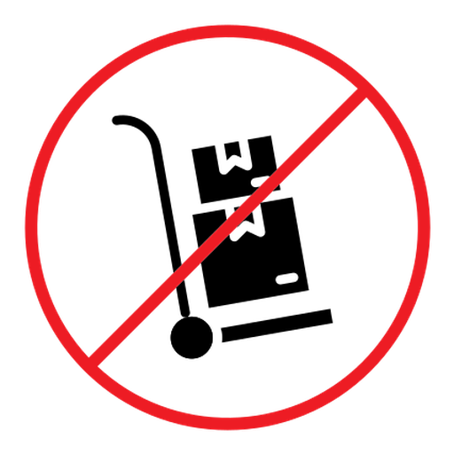 No hand truck sign color filled icon