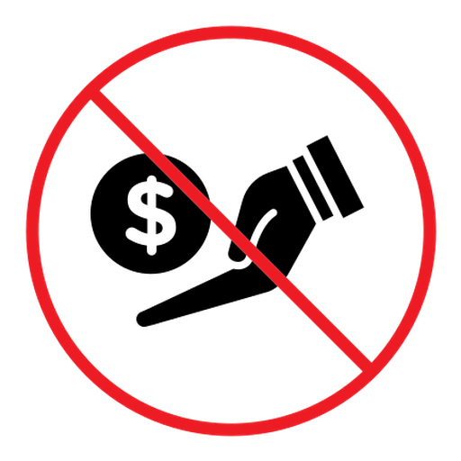 No money sign color filled icon