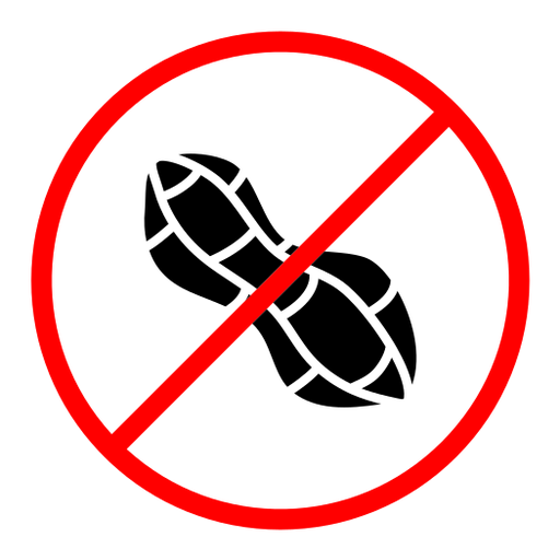 No peanut sign color filled icon