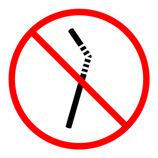 Stop using the plastic straw color filled icon