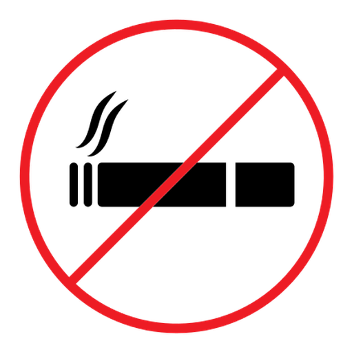 No smoking cigarette sign color filled icon