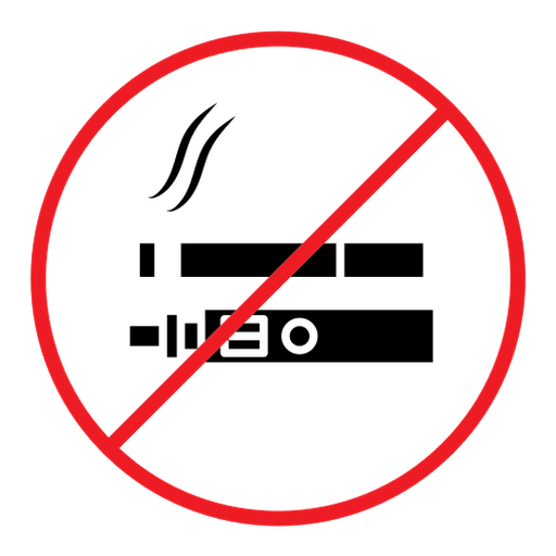 No smoking including electronic cigarettes sign color filled icon