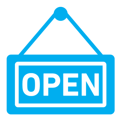 Open sign color filled icon