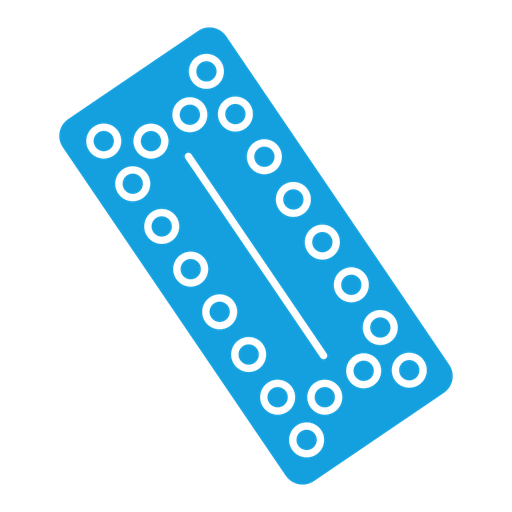 Oral Contraception Blister Pack color filled icon