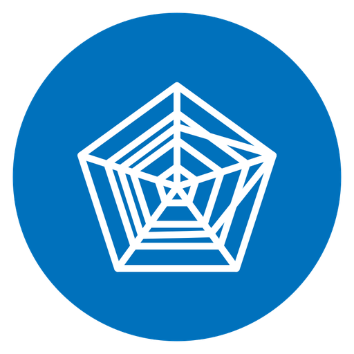 Radar Chart Pentagon color filled icon