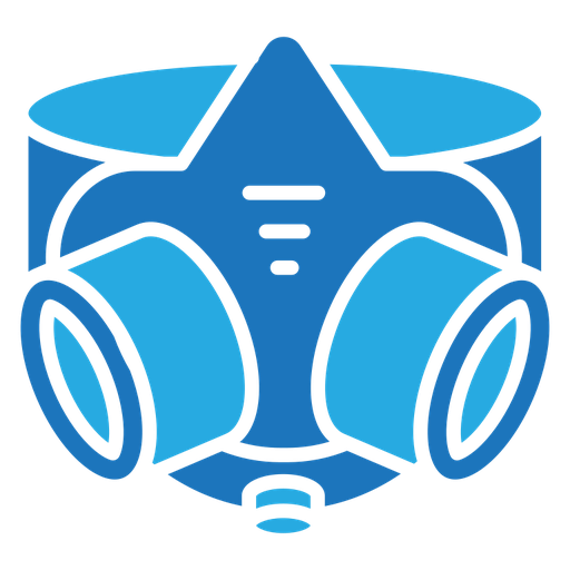 Respirator with filter cartridges color filled icon