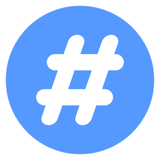 Rounded Hashtag color filled icon