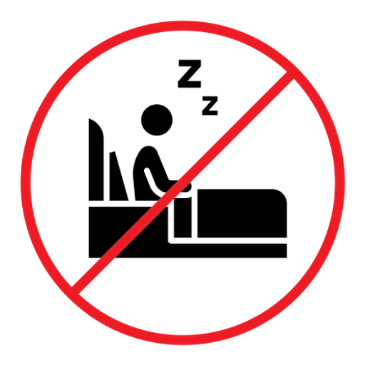 Sleepover ban sign color filled icon