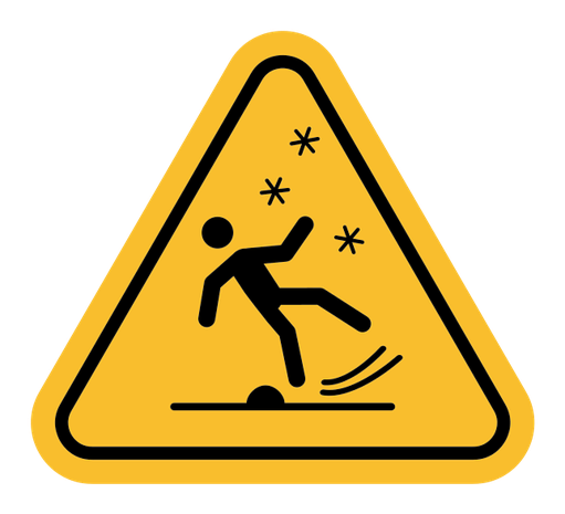 Slippery ice sign color filled icon