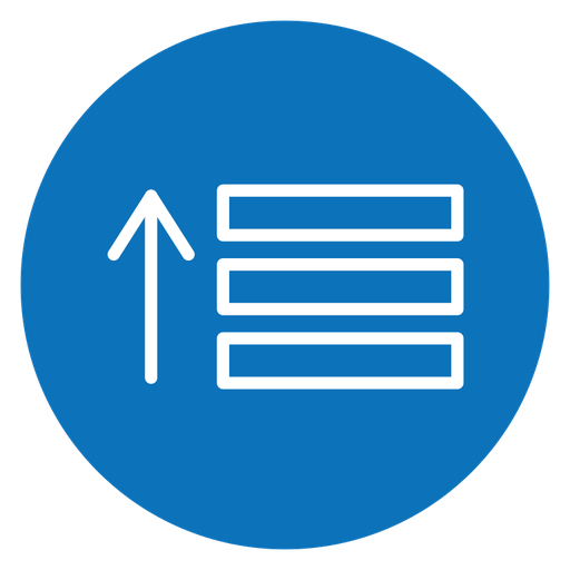 Sort Amount Up Arrow color filled icon
