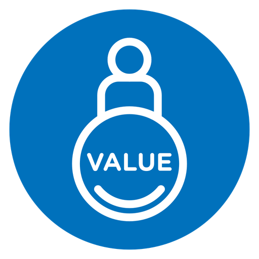Value Price Tag Person color filled icon