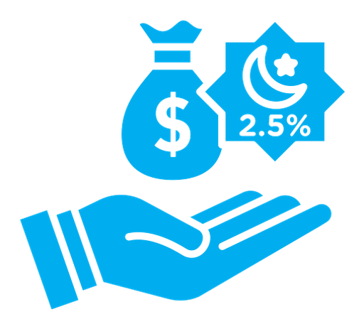 Zakat with money gift color filled icon