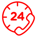 24 7 Emergency Call Color Outline icon