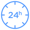 24 Hour Clock Dial Color Outline icon