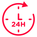 24 Hour Time Clock Arrow Color Outline icon