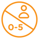 Age restriction sign for child icon