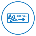 Airport arrival sign icon