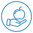 Apple in hand icon