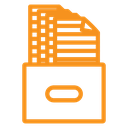 Archival box with documents icon