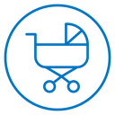 Baby carriage icon