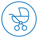 Baby carriage icon