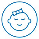 Baby girl face icon