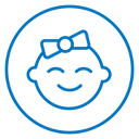 Baby girl face icon