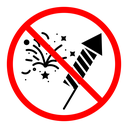 Ban on fireworks sign icon