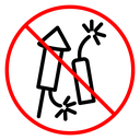 Ban on fireworks sign icon