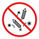 Ban on fireworks sign icon
