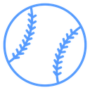 Baseball Stitch Seams Color Outline icon