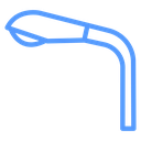 Bent Pole Streetlight Color Outline icon