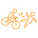 Bicycle accident Color Outline icon