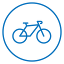 Biking mountain icon