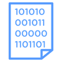 Binary Code Document Color Outline icon
