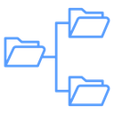 Branching Folder Tree Color Outline icon