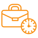 Briefcase with clock icon