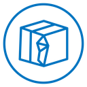 Broken cardboard box icon
