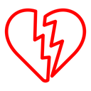 Broken heart svg set icon
