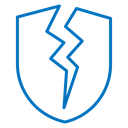 Broken shield icon