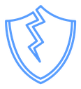 Broken shield icon