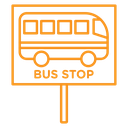 Bus stop stand icon