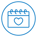 Calendar heart 3 icon