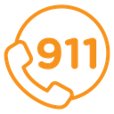 Call 911 phone number icon