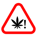 Cannabis packaging warning sign icon